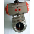 Sanitary Clamped Butterfly Valve with Horizontally Pneumatic Actuator